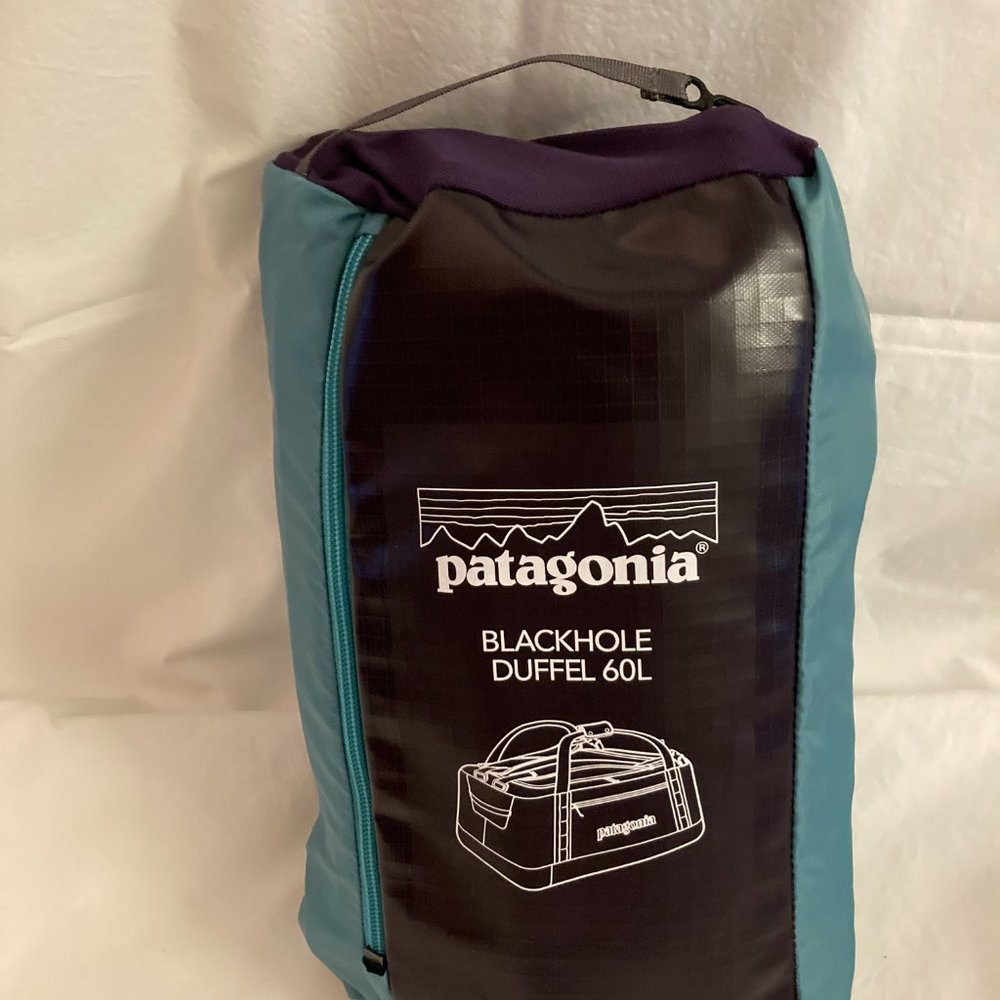 Patagonia Blackhole Duffle 60L in Turquoise/Purple